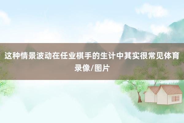 这种情景波动在任业棋手的生计中其实很常见体育录像/图片